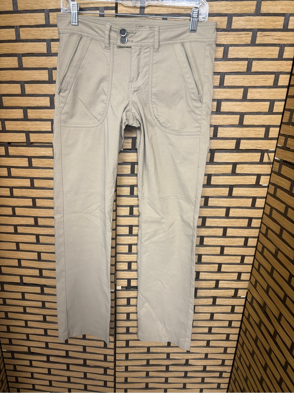 Prana tan active pants size 4